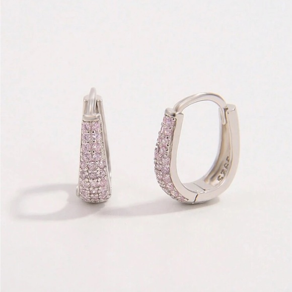 COPY - Luxe solid 925 sterling sliver cubic zirconia earrings - Picture 2 of 5